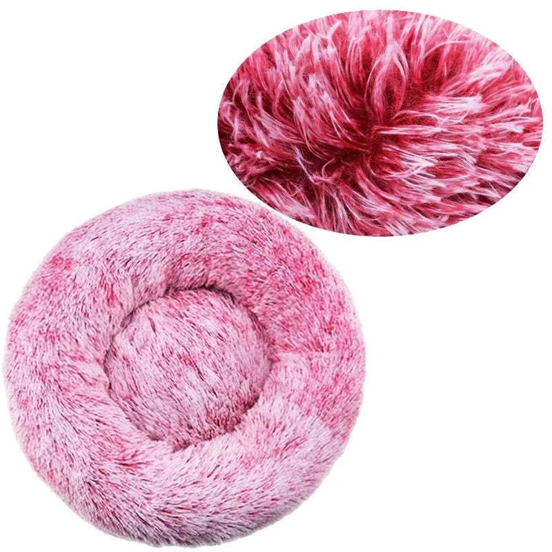 Fortunato Store LLC Donut Pet Bed Gradient rose / 80cm Round Plush Dog Bed – Winter Pet Nest (40–90cm)