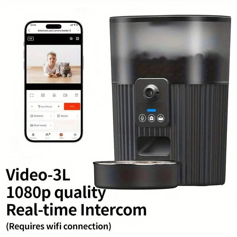 Fortunato Store LLC Smart WiFi Pet Feeder Video Black / United States / 3L Smart WiFi Pet Feeder – LCD Display & App Control
