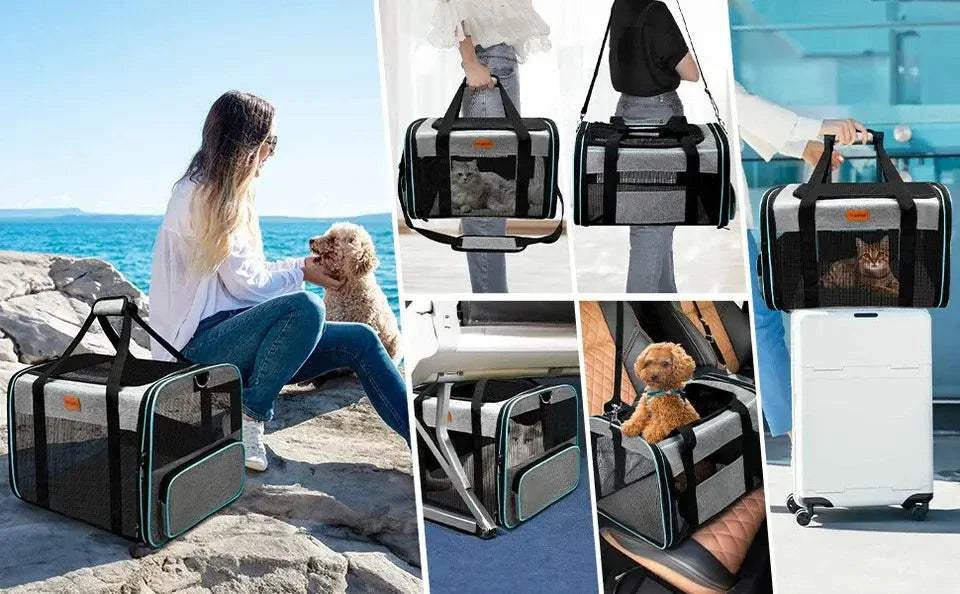 Fortunato Store LLC Pet Accessories / Dog Carriers Gray / United States Airline-Approved Soft Dog Carrier – Waterproof & Travel-Ready