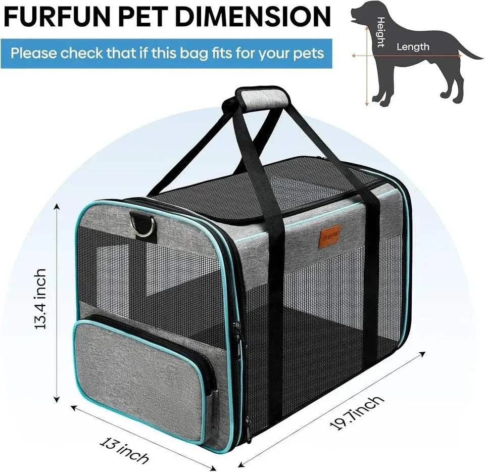 Fortunato Store LLC Pet Accessories / Dog Carriers Gray / United States Airline-Approved Soft Dog Carrier – Waterproof & Travel-Ready