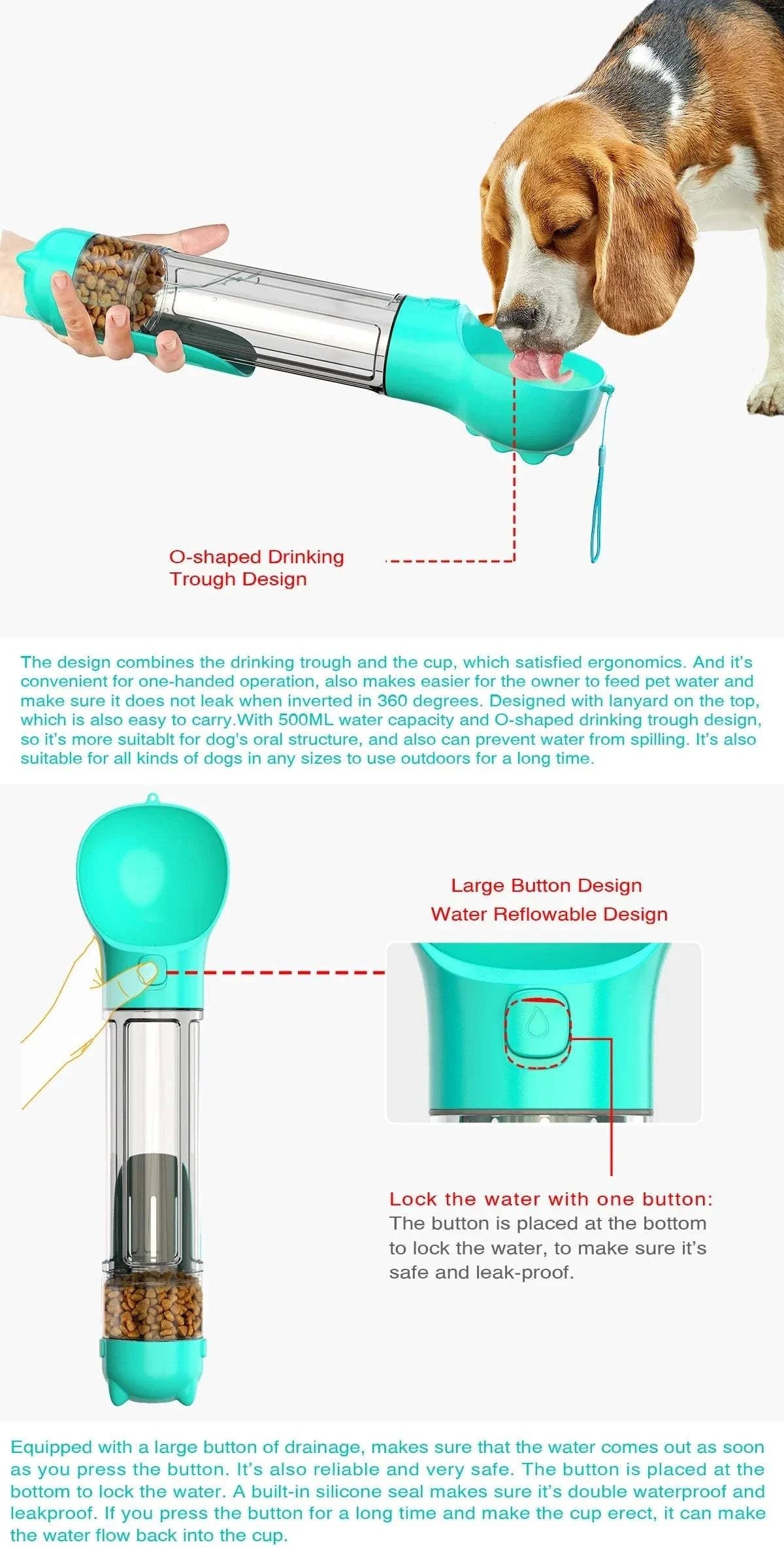 Fortunato Store Portable Pet Water Bottle Portable Pet Water Bottle – Travel & Leak-Proof Design