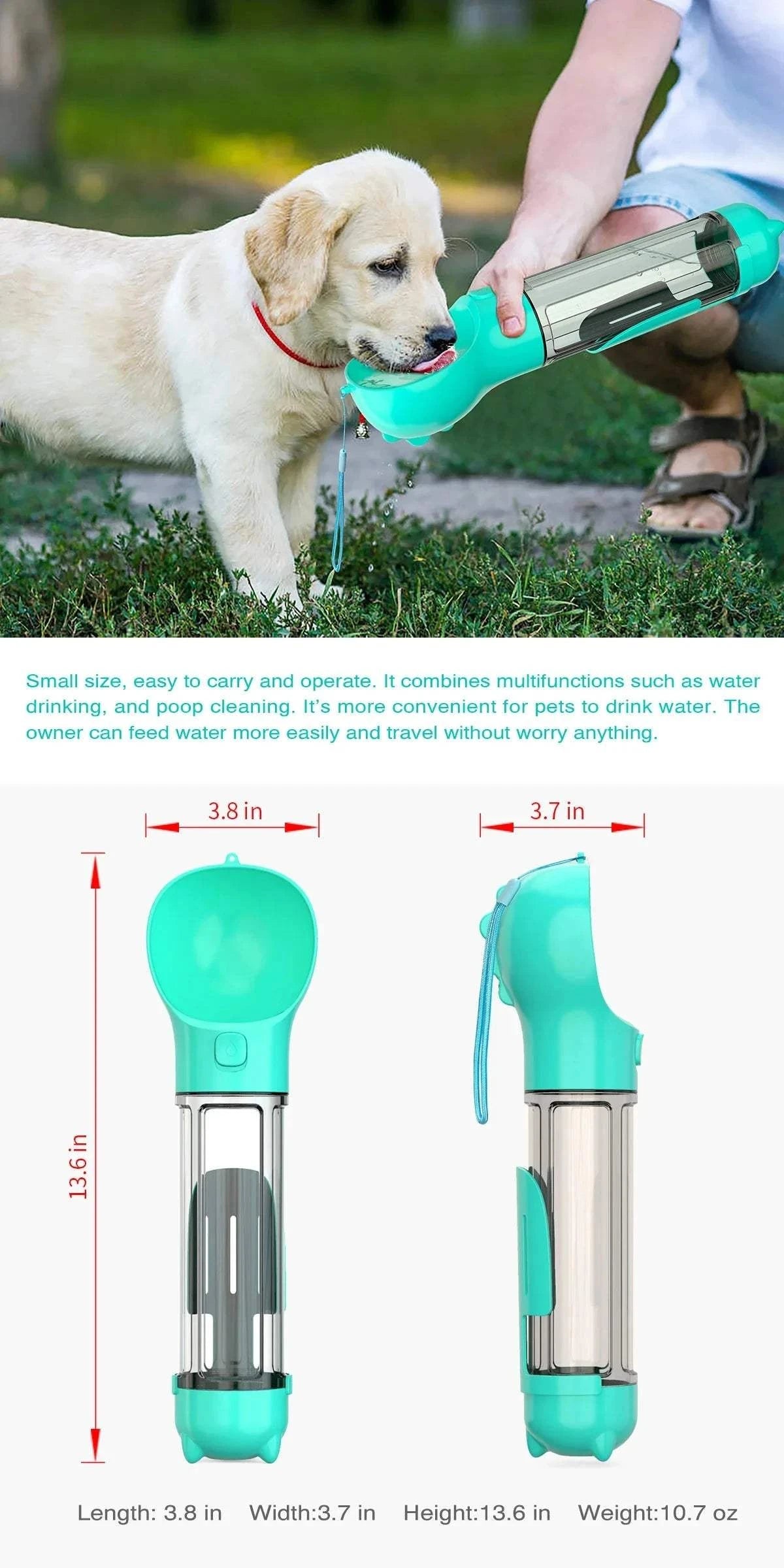 Fortunato Store Portable Pet Water Bottle Portable Pet Water Bottle – Travel & Leak-Proof Design
