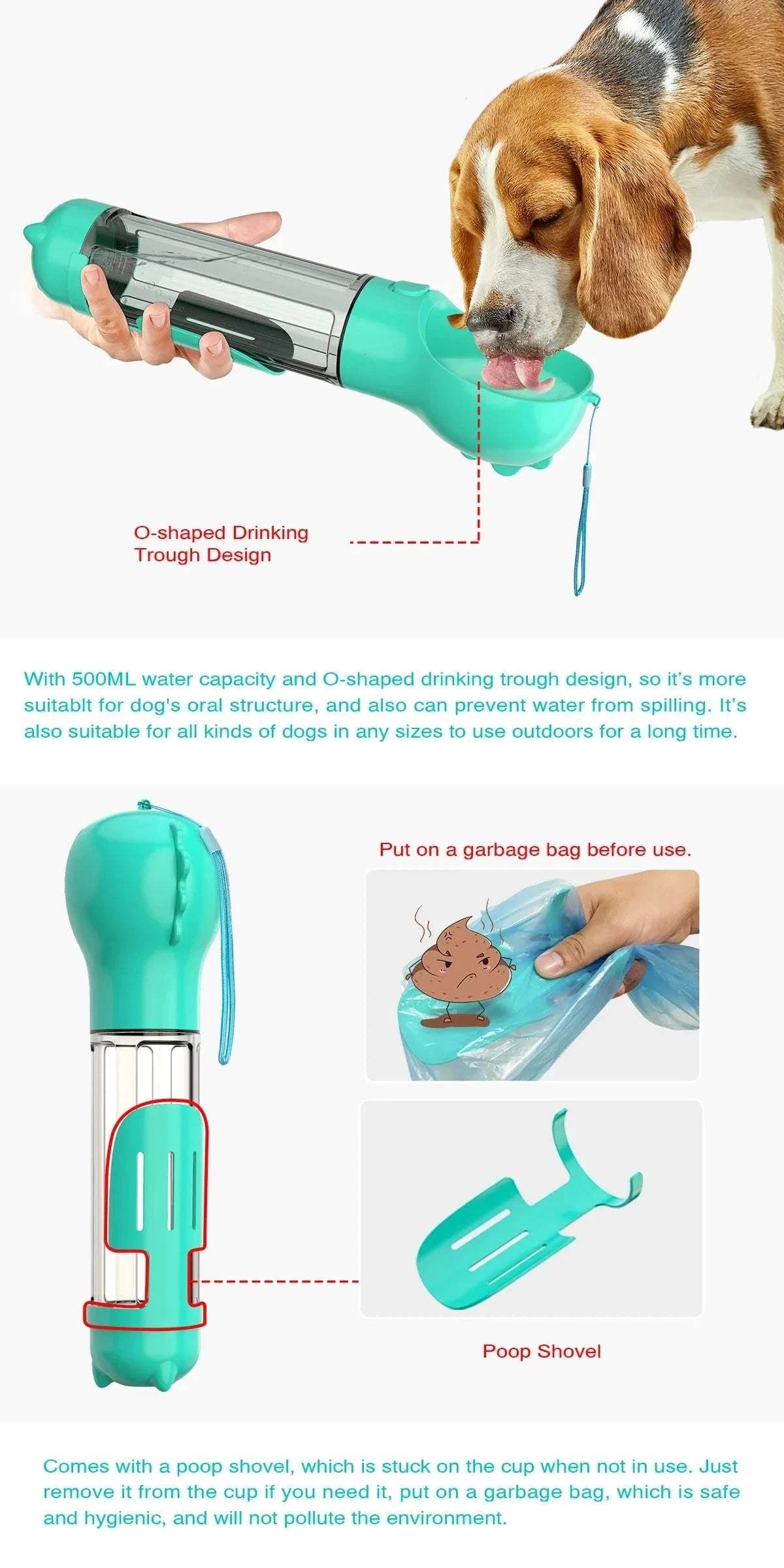 Fortunato Store Portable Pet Water Bottle Portable Pet Water Bottle – Travel & Leak-Proof Design