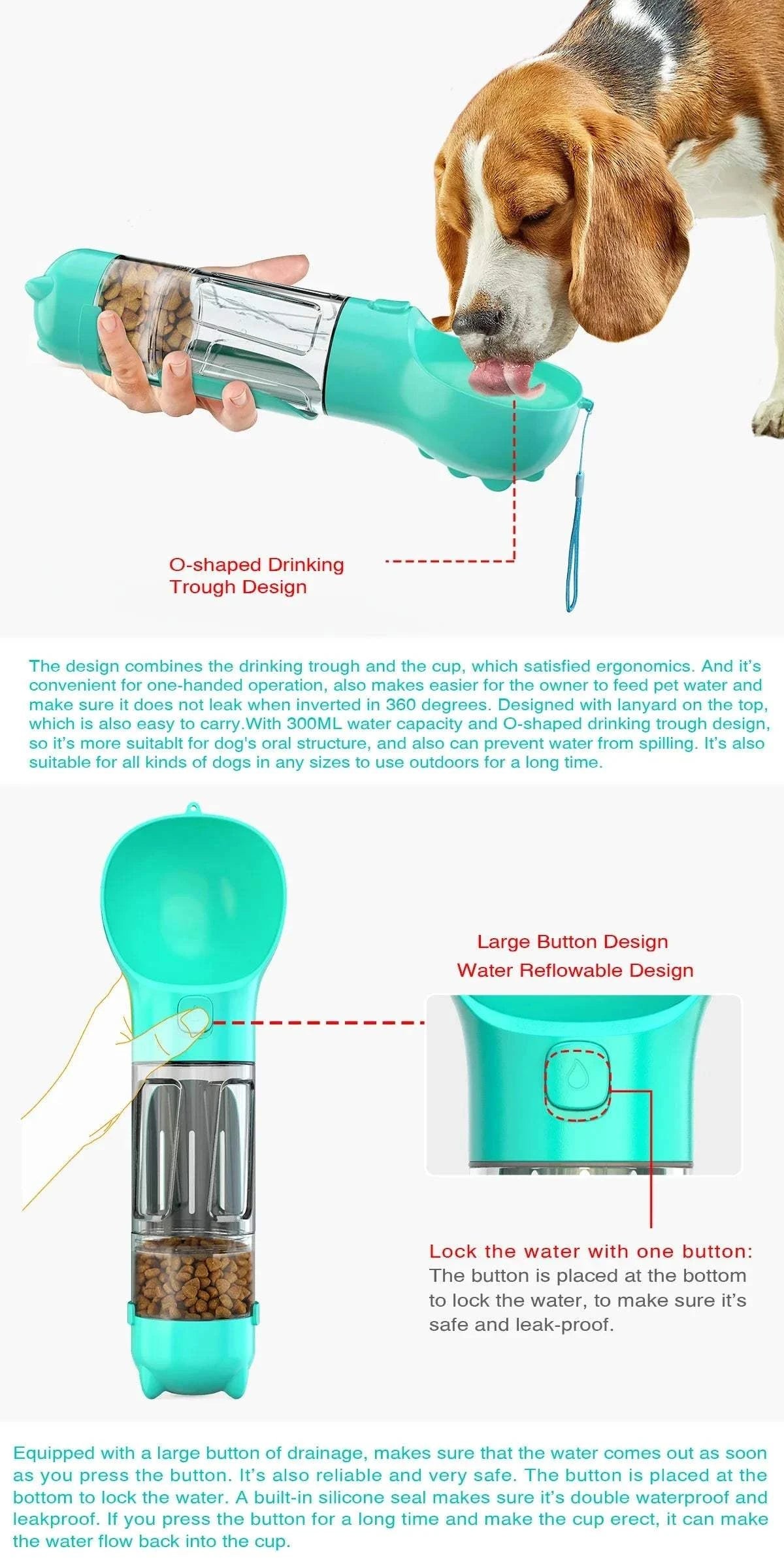 Fortunato Store Portable Pet Water Bottle Portable Pet Water Bottle – Travel & Leak-Proof Design