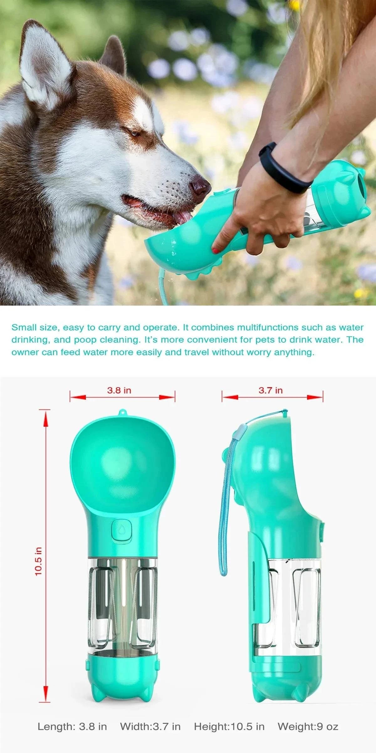 Fortunato Store Portable Pet Water Bottle Portable Pet Water Bottle – Travel & Leak-Proof Design