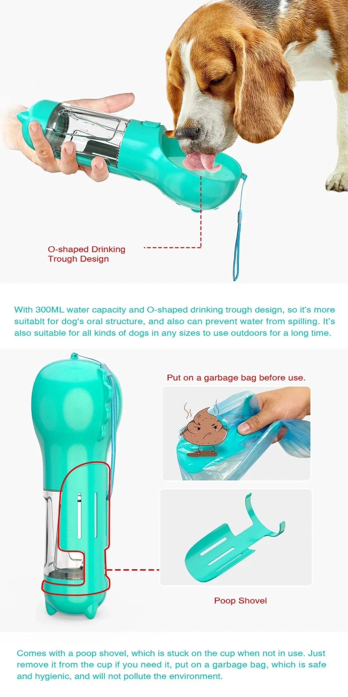 Fortunato Store Portable Pet Water Bottle Portable Pet Water Bottle – Travel & Leak-Proof Design