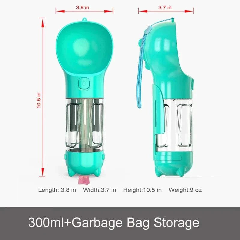 Fortunato Store Portable Pet Water Bottle 300ml no food box / Lake Blue Portable Pet Water Bottle – Travel & Leak-Proof Design
