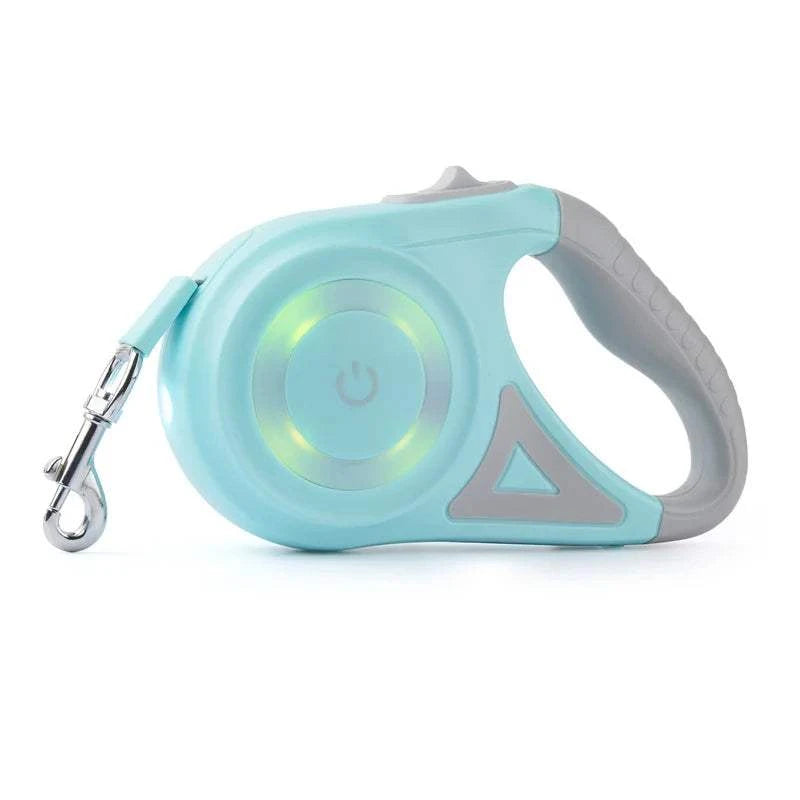 Fortunato Store Retractable Dog Leash Green Retractable Dog Leash with LED Light – 5M Nylon