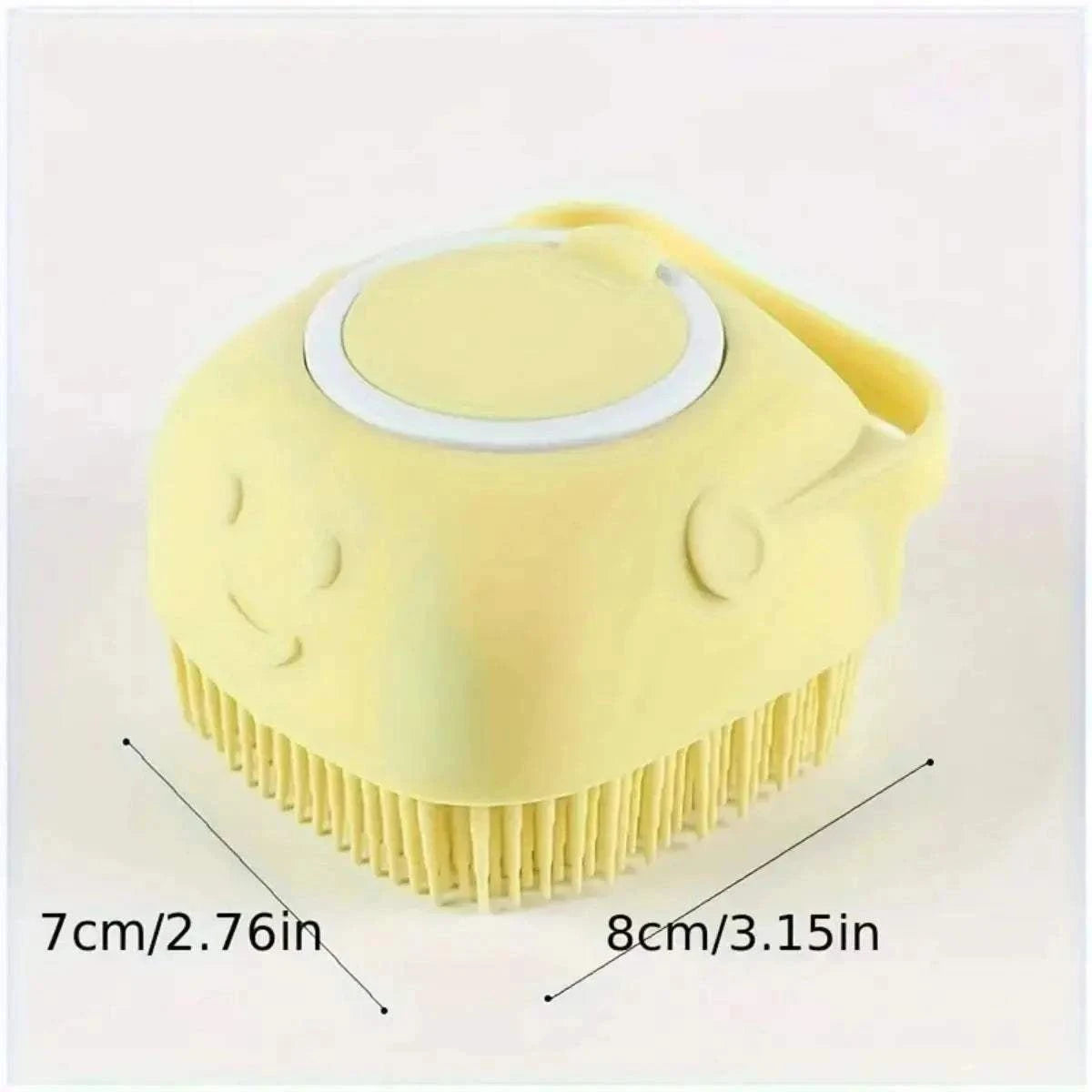 Fortunato Store Dog Bath Brush Silicone Dog Bath Brush with Shampoo Dispenser