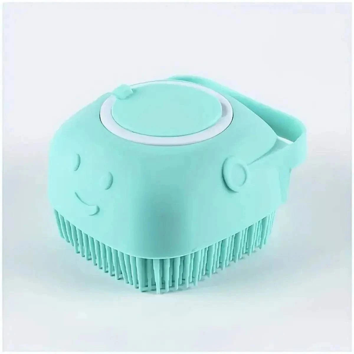 Fortunato Store Dog Bath Brush Blue Silicone Dog Bath Brush with Shampoo Dispenser