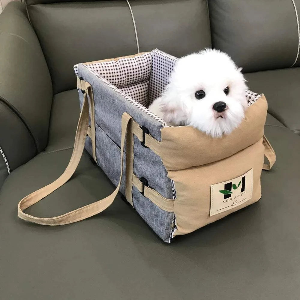 Fortunato Store Dog Car Console Carrier Dog Car Console Carrier – Small Pet Armrest Travel Seat