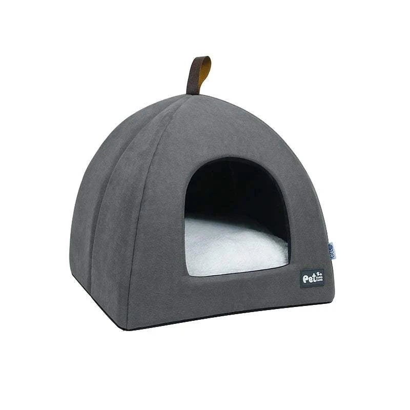 Fortunato Store Pet Tent Bed GRAY / M Warm Pet Tent Bed – Cozy Yurt for Cats & Small Dogs