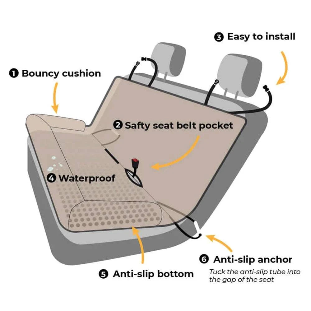 Fortunato Store Dog Car Seat Cover Waterproof Dog Car Seat Cover – Anti-Scratch Mat