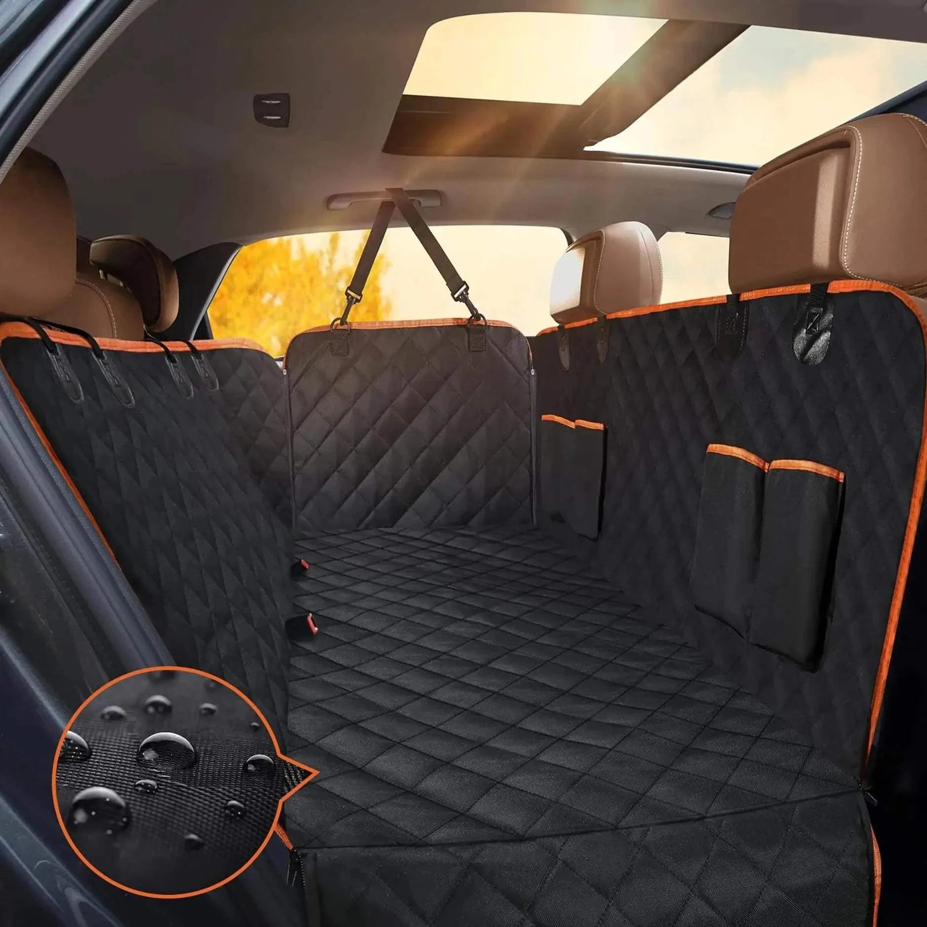 Fortunato Store Waterproof Dog Car Seat Cove Black-Oranger / 135x145cm Waterproof Dog Car Seat Hammock – SUV & Car Cover