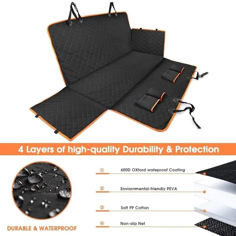 Fortunato Store Waterproof Dog Car Seat Cove Black-Oranger / 135x145cm Waterproof Dog Car Seat Hammock – SUV & Car Cover