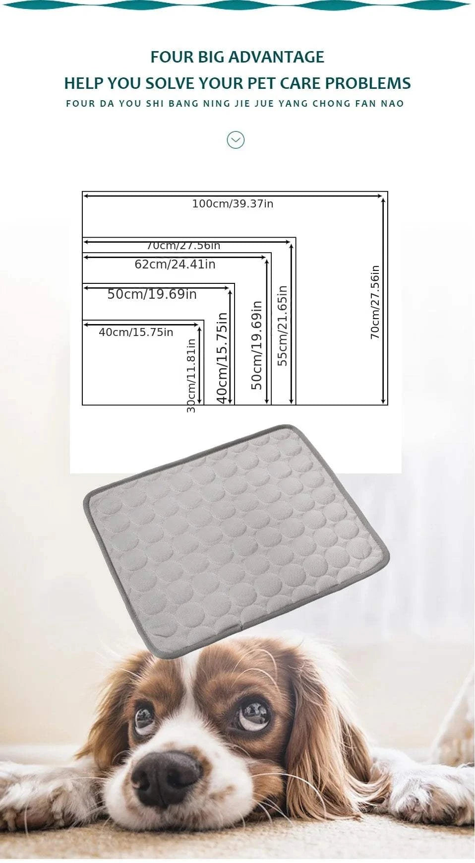 Fortunato Store Cooling Pet Mat XL Dog Cooling Mat – Self-Cooling Pet Bed for Summer