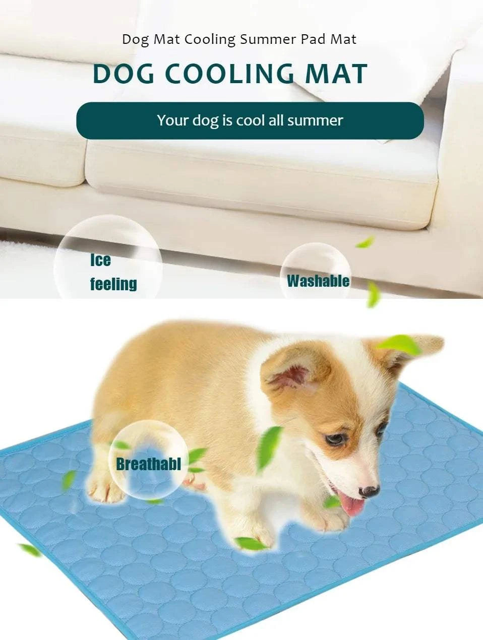 Fortunato Store Cooling Pet Mat XL Dog Cooling Mat – Self-Cooling Pet Bed for Summer